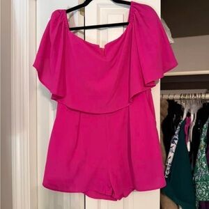 Vibrant Pink Off-Shoulder Romper